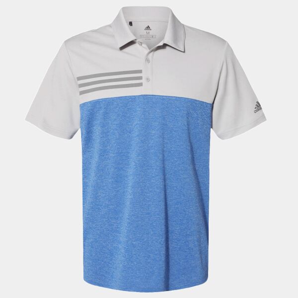 Men's Heathered Colorblocked 3-Stripes Polo Thumbnail