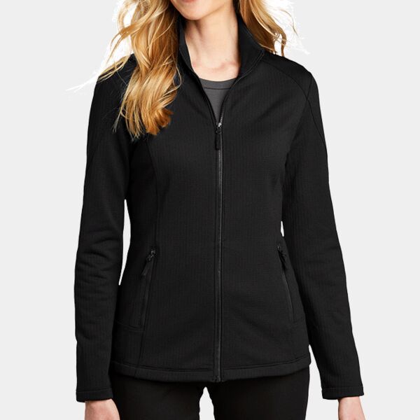 Ladies Grid Fleece Jacket Thumbnail